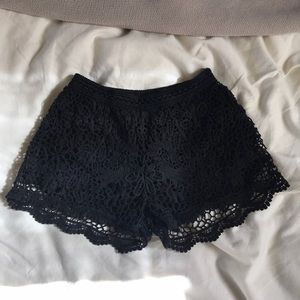 Black lace shorts